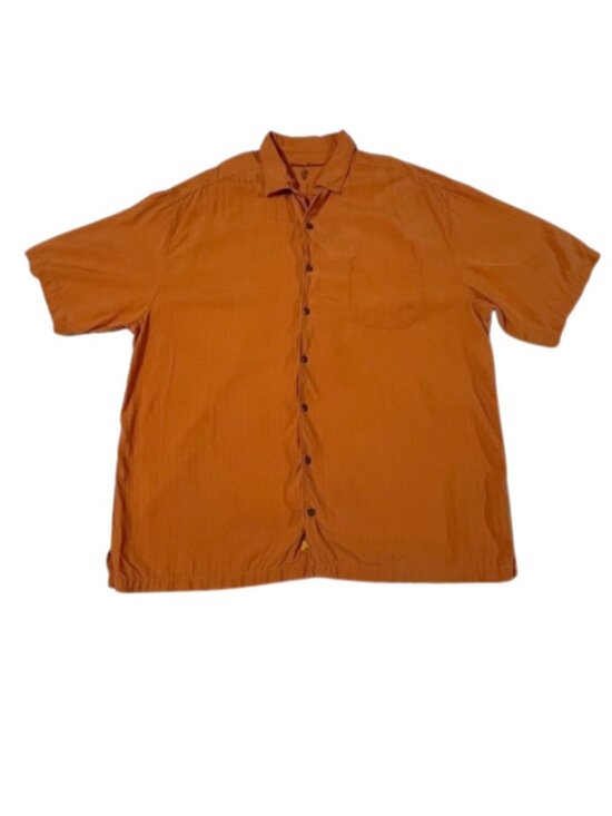 Tommy Bahama Other - Tommy Bahama 100% Silk Camp Shirt Men 2XT Salmon Orange Short Sleeve Resort Wear